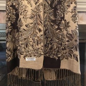 Chocolate Brown & Tan Festival Pashmina